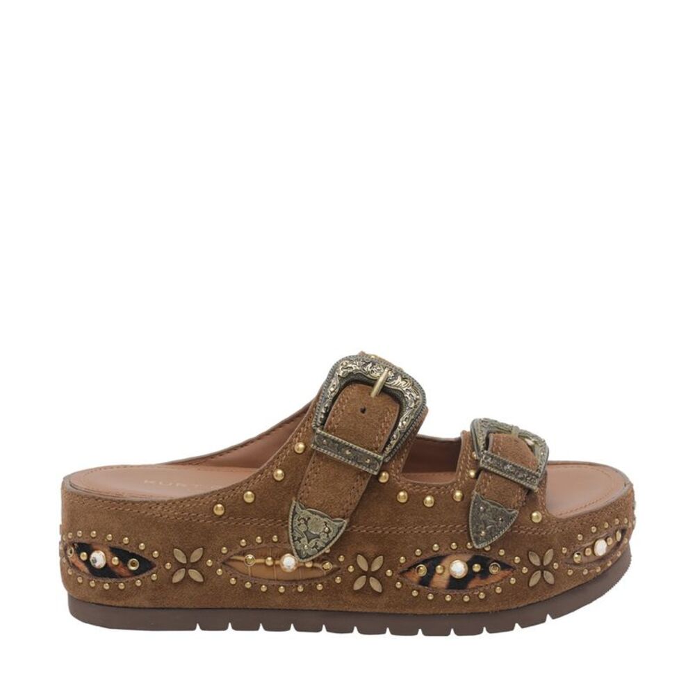 Kurt Geiger Women Western Buckle Platform Sandals